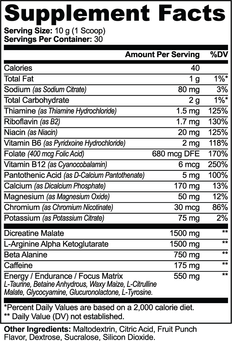 MYCELIA OVERDRIVE PRE-WORKOUT (Fruit Punch)