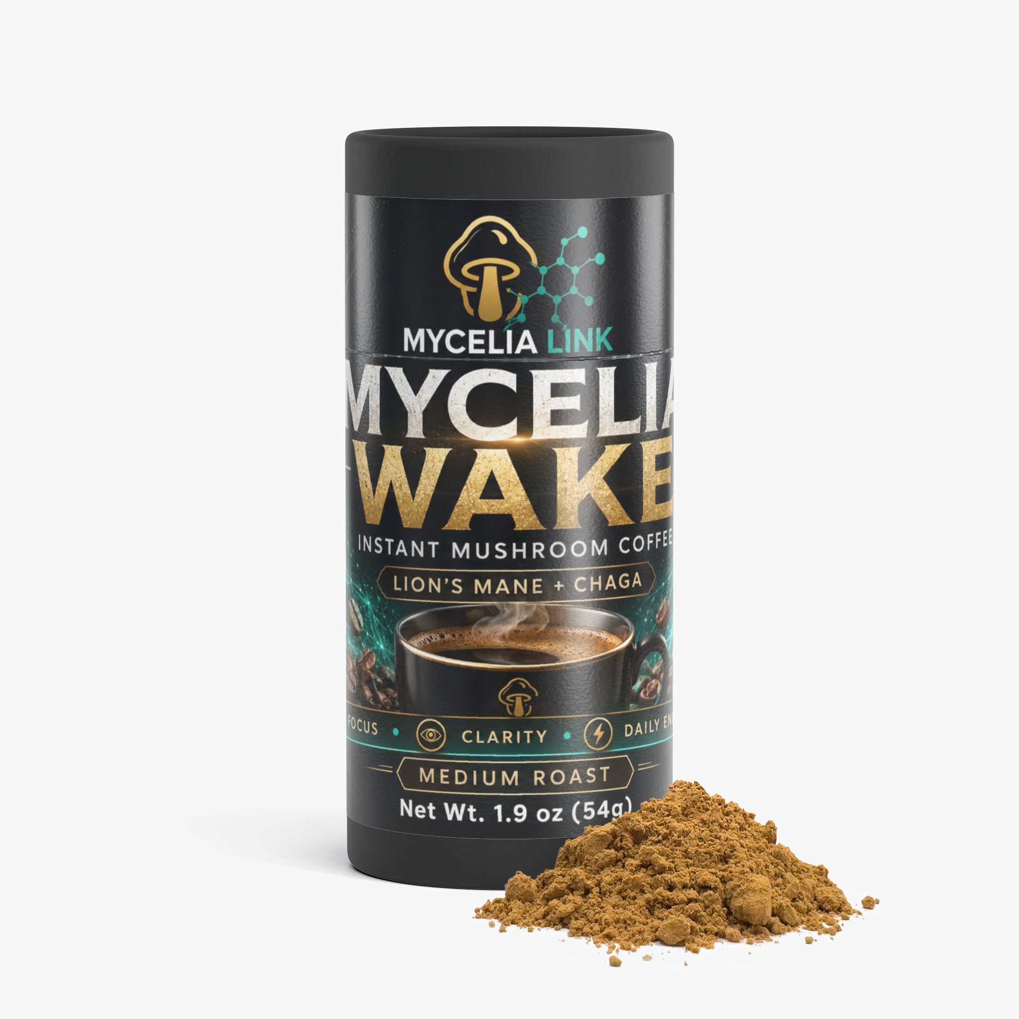 Mycelia Wake Mushroom Fuse Instant Coffee (Medium Roast)