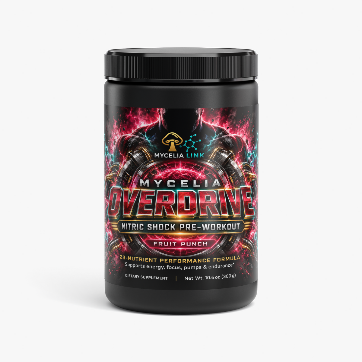 MYCELIA OVERDRIVE PRE-WORKOUT (Fruit Punch)