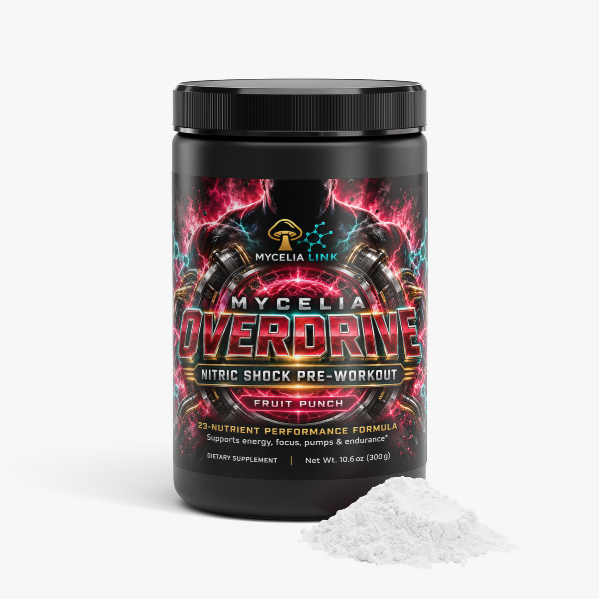MYCELIA OVERDRIVE PRE-WORKOUT (Fruit Punch)