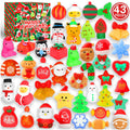 PHIMOTA Christmas Party Favors 43 Pcs Mochi Squishy Toys Squishies for Kids Stress Relief Toys for Christmas Goodie Bags Treats Decorations Classroom Prizes Birthday Gift Toys Pack